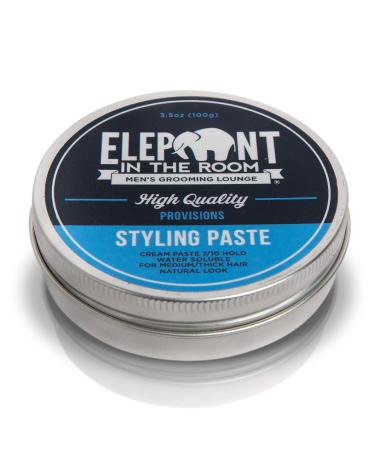 Elephant in the Room Styling Paste Men s Grooming Lounge - Water Soluble Cream Paste for Men - Strong Styling Cream Paste for Medium to Thick Men s Hair - 7 Out 10 Hold + Matte Natural Finish wit