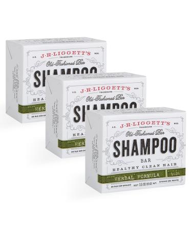 J R LIGGETT'S All-Natural Shampoo Bar  Herbal Formula - Supports Strong and Healthy Hair - Nourish Follicles with Antioxidants and Vitamins - Detergent and Sulfate-Free  Set of 3  3.5 Ounce Bar