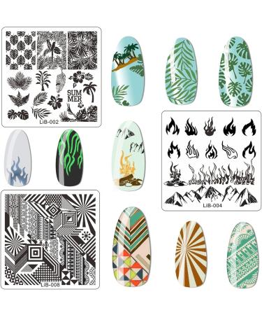JEEWHEET 12pcs Nail Stamping Templates Plate Set for Nail Art - Summer Rose, Flower, Animal, Mandala, Mermaid, Christmas Designs - Includes Scraper, Silicone Stamper, Storage Bag - Stamping Plates - Buy Online on GoSupps.com