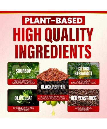 Red Yeast Rice with Coq10 Liquid Drops Red Rice Yeast for Cholesterol with Citrus Bergamot Immune & Heart Support - 120ML (1) - Buy Online on GoSupps.com