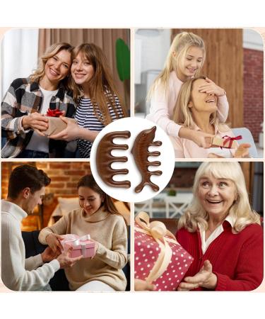 Buy Amaxiu Wooden Scalp Massage Comb | Natural Sandalwood No Static Wide Teeth Gua Sha Tool for Men & Women - Buy Online on GoSupps.com