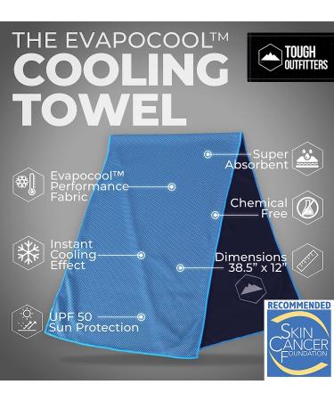 Light Blue Cooling Towel - Sweat Rag for Gym, Running, Golf & Yoga - Head & Neck Wraps for Hot Weather - Skin Cancer Foundation Recommended - Buy Online on GoSupps.com