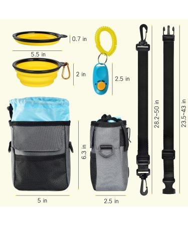 Dog Training Pouch Puppy Training Bag 4 Ways to Wear Dog Training Treat Pouch with Adjustable Waistband Shoulder Strap Include Collapsible Dog Bowl and Dog Training Clicker Olive Green - Buy Online on GoSupps.com