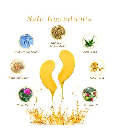 24K Gold Under Eye Patches - Anti-Aging Eye Masks for Dark Circles & Puffiness | 20 Pairs (40 pcs) - Medbeauty - Buy Online on GoSupps.com
