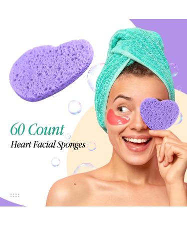 Heart-Shaped Compressed Facial Sponges - Purple Exfoliator for Cleansing | Ideal for Beauticians - International Shipping Available - Buy Online on GoSupps.com