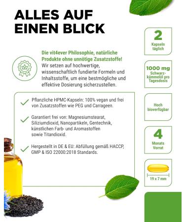 Vit4ever Organic Black Cumin Oil - 240 Vegan Capsules - Buy Online on GoSupps.com