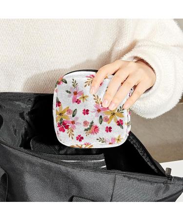 Womens Bonds Storage Pockets Stillpad - Watercolor Flower Pattern Portable Period Kit Bag | Ideal Feminine Product Bag for Women & Girls - Buy Online on GoSupps.com