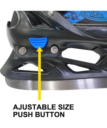 Softmax Adjustable Hockey Ice Skates for Boys and Girls - Insulated Kids Skates - 3 Sizes Black & Blue - Small - Buy Online on GoSupps.com