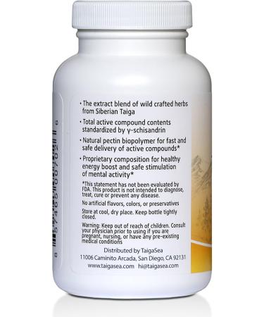 TAIGASEA Schisandra Chinese Herbal Extract Supplement for Mental Focus Liver Support and Immunity Boost 100 Vegetarian Capsules - Buy Online on GoSupps.com