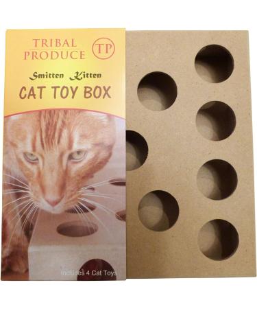 Unique Design - Interactive Indoor Cat Toy Puzzle Box As Seen on Channel 5 s The Secret Life of Kittens - Four Cat Toys Included 3 Balls and a Mouse Best Gift for any Cat Kitten or Their Owner! - Buy Online on GoSupps.com