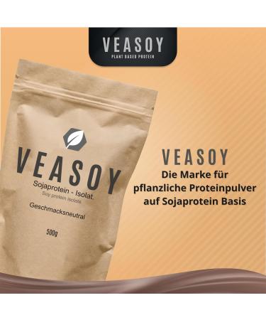 VEASOY Soy Protein Isolate Unflavoured - 86% Vegan Protein Powder - 500g for Optimal Nutrition - Buy Online on GoSupps.com
