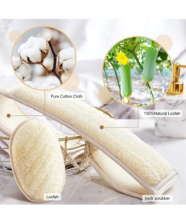 Deep Exfoliating Natural Loofah Back Scrubber Bath Set for Women and Men - Buy Online on GoSupps.com