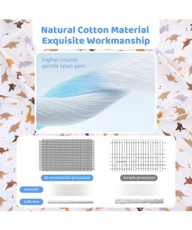 Miracle Baby Muslin Swaddle Blanket for Boys and Girls - Grey Dinosaur Print - 110x150cm - Summer Cotton - Double Layered - Buy Online on GoSupps.com