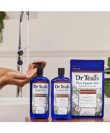 Dr Teal's Body Wash with Pure Epsom Salt with Coconut Oil 24 fl oz (Pack of 4) - Buy Online on GoSupps.com