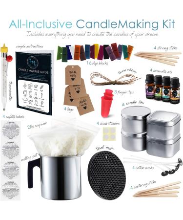Hearth & Harbor Soy Candle Making Kit - DIY Supplies for Adults & Kids | Natural Soy Wax, Beginner-Friendly | Complete 2 Lbs Candle Making Kit - Buy Online on GoSupps.com