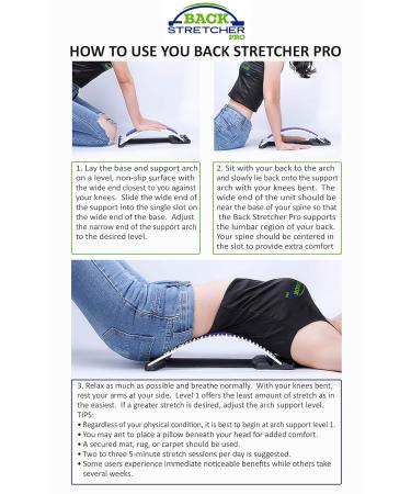 Four Level Adjustable Back Stretcher - Back Pain Relief & Sciatica Relief - Spinal Curvature Massage Tool in Blue - Buy Online on GoSupps.com