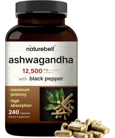 NatureBell Vitamin D3 5,000iu with K2 MK-7 100mcg Softgels & Ashwagandha 12,500 mg Equivalent with Black Pepper Bundle Pack | Virgin Coconut Oil Softgels - Buy Online on GoSupps.com