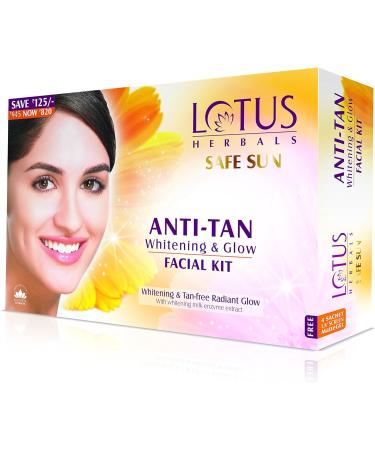 Lotus Herbals Safe Sun Anti Tan Whitening and Glow Facial Kit 60g - Single Use - Buy Online on GoSupps.com