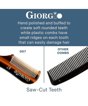 Giorgio G57 Fine Toothed Beard & Mustache Comb 2.75 Inch - Durable Cellulose, Handmade, Tortoiseshell - Men's Facial Hair Grooming Tool - Buy Online on GoSupps.com