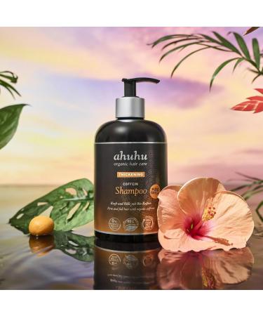 ahuhu THICKENING Organic Caffeine Shampoo XXL Size (500 ml) - Organic Caffeine Shampoo for Thick Revitalized Hair Lifts Roots and Provides Instant Volume - Buy Online on GoSupps.com