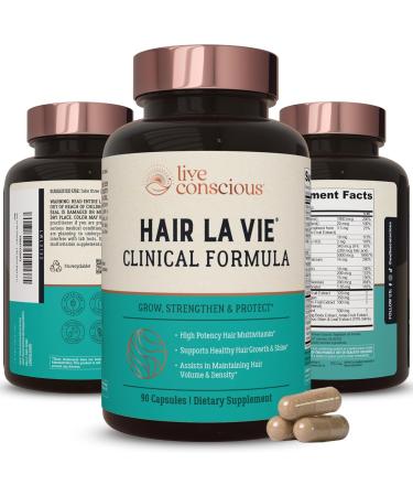 Hair La Vie Clinical Formula Hair Vitamins with Biotin and Saw Palmetto - Healthy Hair and Whole-Body Wellness 90 Count (Pack of 1) - Buy Online on GoSupps.com