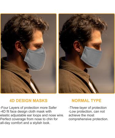 Washable Reusable 4 Ply Cloth Face Mask with Nose Wire & Adjustable Ear Loop, 8 Count - Men Women Teens - Breathable - Color-1 - Buy Online on GoSupps.com