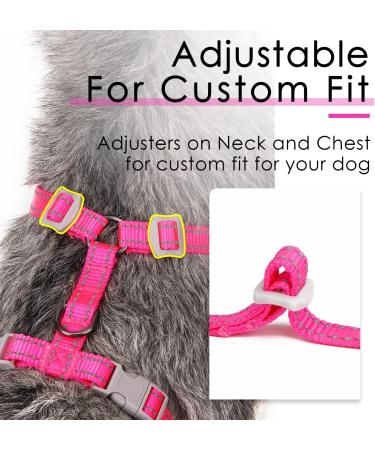Thinkpet No-Pull Dog Harness & Leash Set - Breathable Adjustable & Reflective Safety Harness for Small Medium & Large Dogs | Soft Comfortable & Safe - Pink/Red (1 Pack) - Buy Online on GoSupps.com