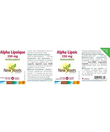 New Roots Herbal - Alpha Lipoic - 250 mg - 60 capsules - Antioxidant 60 count (Pack of 1) - Buy Online on GoSupps.com