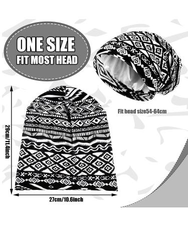 Elegant Patterns Satin Lined Sleep Cap - 6 Piece African Silk Bonnet for Women - Buy Online on GoSupps.com