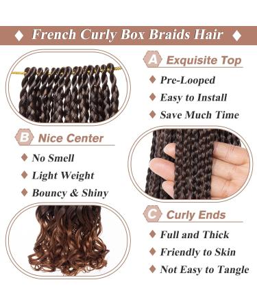 RuiYok French Curl Crochet Braids 14 Inch Ombre Brown Goddess Box Braids - Pack of 8 | T30 - Buy Online on GoSupps.com