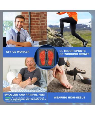 Foot massage pad for neuropathy electric foot massage pad for plantar fasciitis muscle relaxation portable and easy to operate with 8 modes and 19 levels of sports muscle foot massage suitable for a variety of scenes Black - Buy Online on GoSupps.com