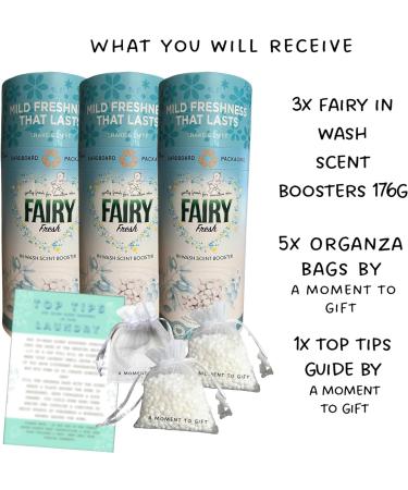 Fairy In-Wash Scent Boosters Almond Milk & Manuka Honey 3 packs of 176g with Organza Bags & Top Tips Guide - Buy Online on GoSupps.com