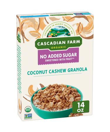 Cascadian Farm Organic Granola with No Added Sugar, Coconut Cashew, 14 oz.