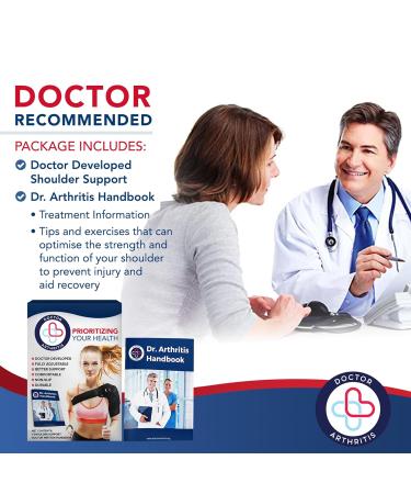 Doctor Developed Shoulder Support/Shoulder Strap/Shoulder Brace single & Doctor Written Handbook - Relief For Shoulder Injuries Arthritis Sprains & More (Black) - Buy Online on GoSupps.com