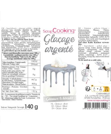 Scrapcooking Drip Cake Glasur Silver 140g - Quick-Drying Cake Glaze for Drip Cakes Cookies & Donuts - Metallic Glitter Decoration - Buy Online on GoSupps.com