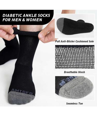 ZAKASA Diabetic Socks for Men & Women - Cotton Non-Binding Ankle Socks Extra Wide Loose Top (4 Pairs Sizes 5-9 | 10-13) - Comfortable & Supportive - Buy Online on GoSupps.com