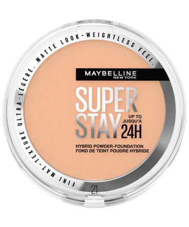 Maybelline New York - Foundation Powder Hybrid - Long-lasting - Luminous Matte Coverage - Vegan & Waterproof - All Skin Types - Superstay 24H - Shade: 21 - Blister Pack - 53g