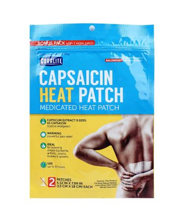 Coralite Capsaicin Patch Pain Relieving Patch for Muscle Pain Relief Back Pain Muscle Soreness and Joint Pain for Larger Areas 2 Patches Per Pack (24 Pack)