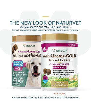 NaturVet ArthriSoothe-GOLD Advanced Care Level 3 - 180 Soft Chews for Joint Support (15.2 oz) - Buy Online on GoSupps.com