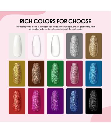 Complete Acrylic Nail Kit for Beginners | 12pc Professional Nail Set with Glitter Rhinestones & Tools - Perfect Gift for Women - Buy Online on GoSupps.com