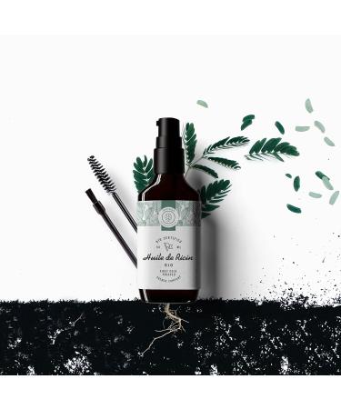 50ml Organic Cold-Pressed Castor Oil - Pure Hair Beard Eyelash & Skin Growth - Glass Bottle & Brush - Buy Online on GoSupps.com