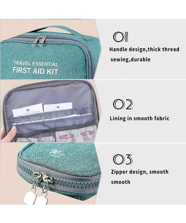 AhoGou 2-Piece Travel Pharmacy Bag Set - Large Capacity Waterproof Medication Bag for Home Office & Outdoor Travel - Green - Buy Online on GoSupps.com