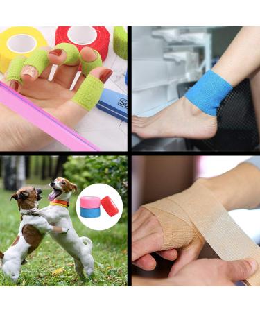 Noverlife 12 Colors Non-wonven Self Adhesive Bandage Wrap for Finger Guard Nail Protector 2.5cm x 4.5m / 1" x 5yd Waterproof Cohesive Elastic Tape Sports Fixing Band Stretch Wrap - Buy Online on GoSupps.com