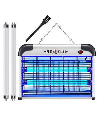 Electric Bug Zapper, 2800V Powerful Flying Insect Mosquito Killer w/ 20W Blue Light Attract, Plug-in Pest Control Machine for Moth, Fruit Fly, Fungus Gnat, Garage Bug Catcher/Eliminator/Trap/Shocker Black 3