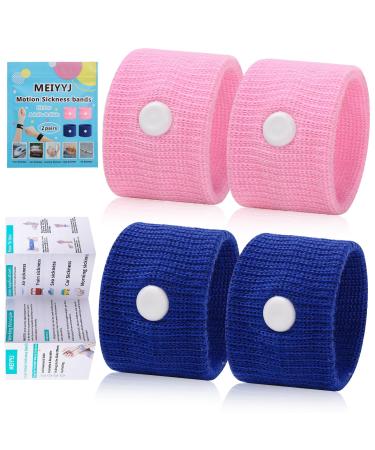 MEIYYJ Travel Sickness Bands Adult Motion Sickness Bands for Kids Cruise Travel Essentials Anti Sickness Wristbands for Pregnancy Women 2 Pairs (Pink Blue) Blue pink - Buy Online on GoSupps.com