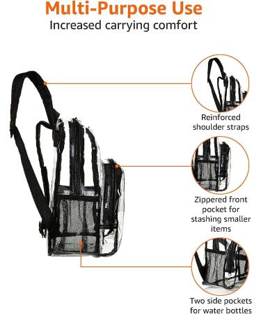 Amazon Basics Stadium Approved Mini Transparent Backpack Bag - Clear Mini Backpack - Buy Online on GoSupps.com