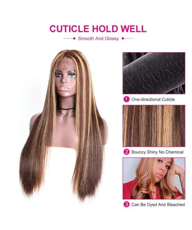 Battnot Women's Brown Slope Synthetic Wig with Wig Cap - Heat-Resistant 24 Inch Natural Costume Party Wig - Buy Online on GoSupps.com