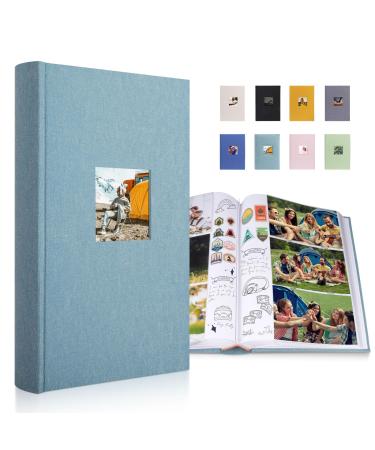 Photo album petual album 10x15 300 photos linen photo album for inserting 10x15 the memo insertion albums perfect for baby wedding & family photos (cyan-blue)