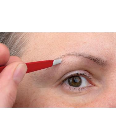 Faude Professional Tweezers for Eyebrow & Fine Hair Plucking - 9.8cm Stainless Steel & Silk Touch (Red) | International Shipping - Buy Online on GoSupps.com