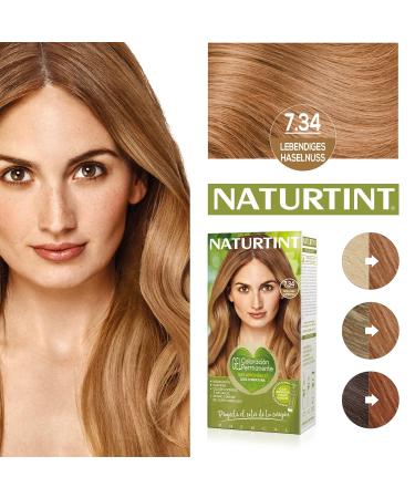 Natureint Ammonia-Free Hair Color 7.34 Lively Hazelnut | 170ml | High Natural Ingredients - International Shipping Available - Buy Online on GoSupps.com